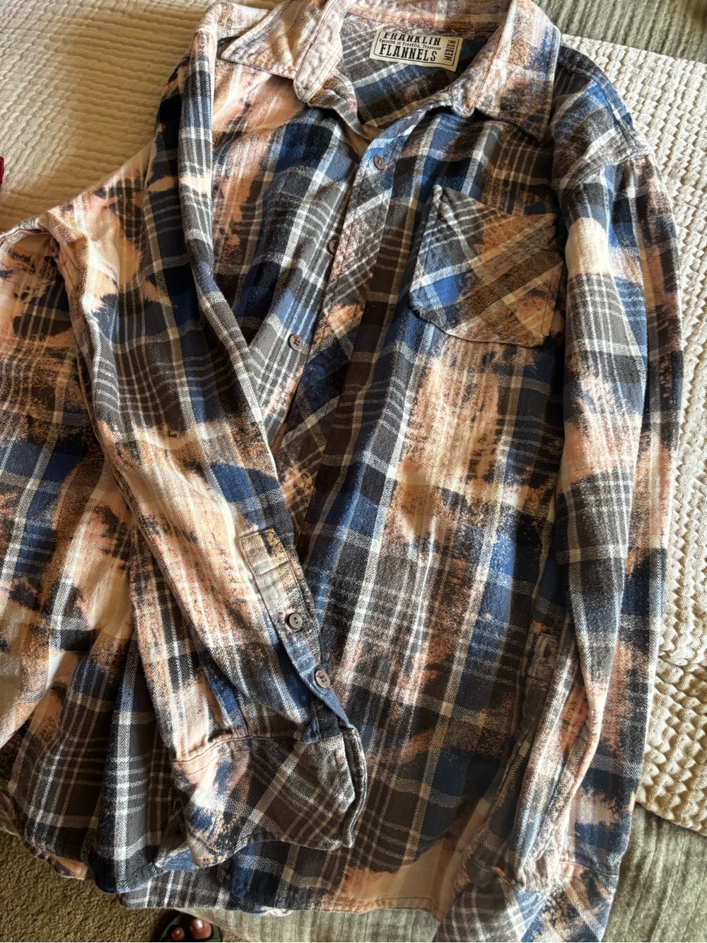 Men’s Blue & Brown Plaid Flannel Shirt